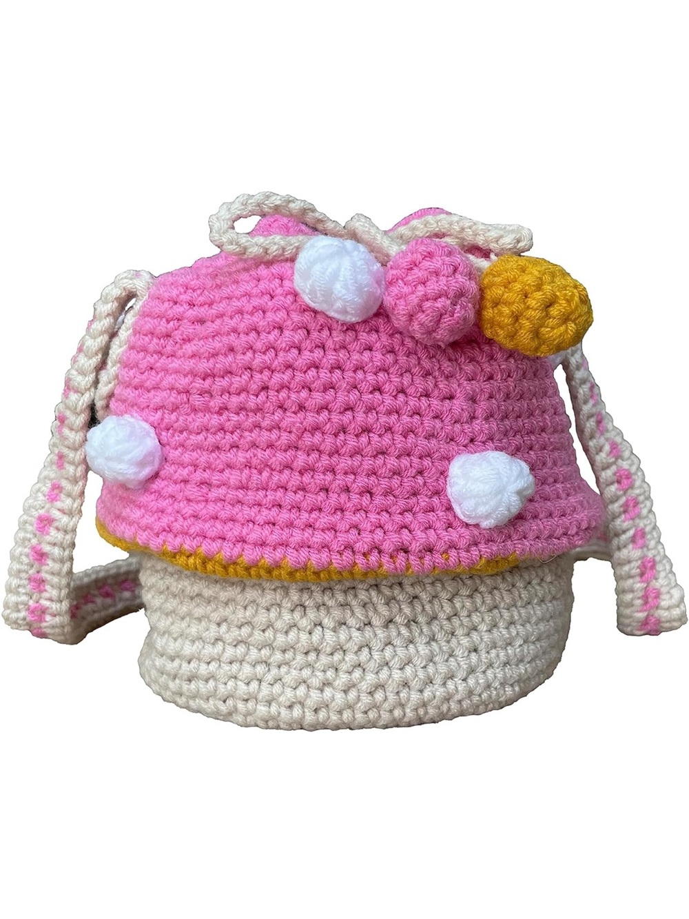 Handmade Knitted Purse Mushroom Shoulder Bag NWT